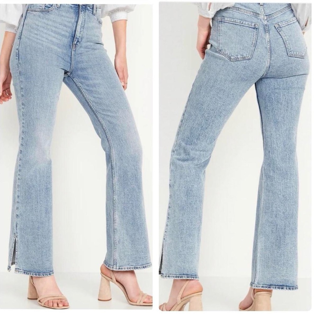 Old Navy Higher High-Waisted Side-Slit Flare Jeans
